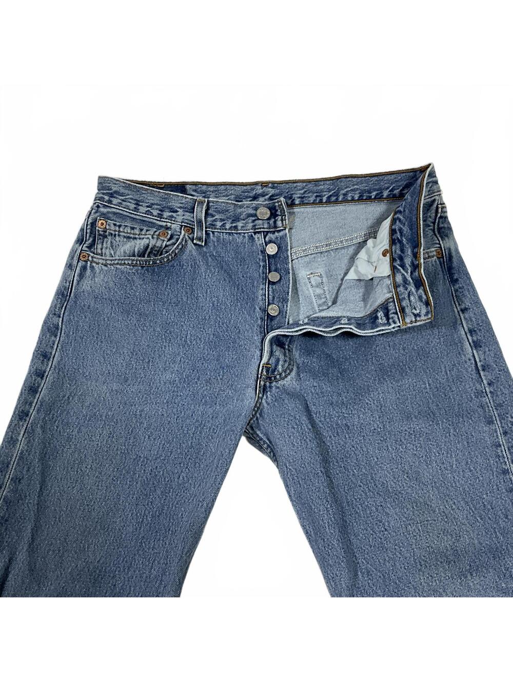 Vintage 1993 USA Levi's 501 Button Fly Classic Fit Jeans 34x32 men’s b20 - Picture 7 of 9